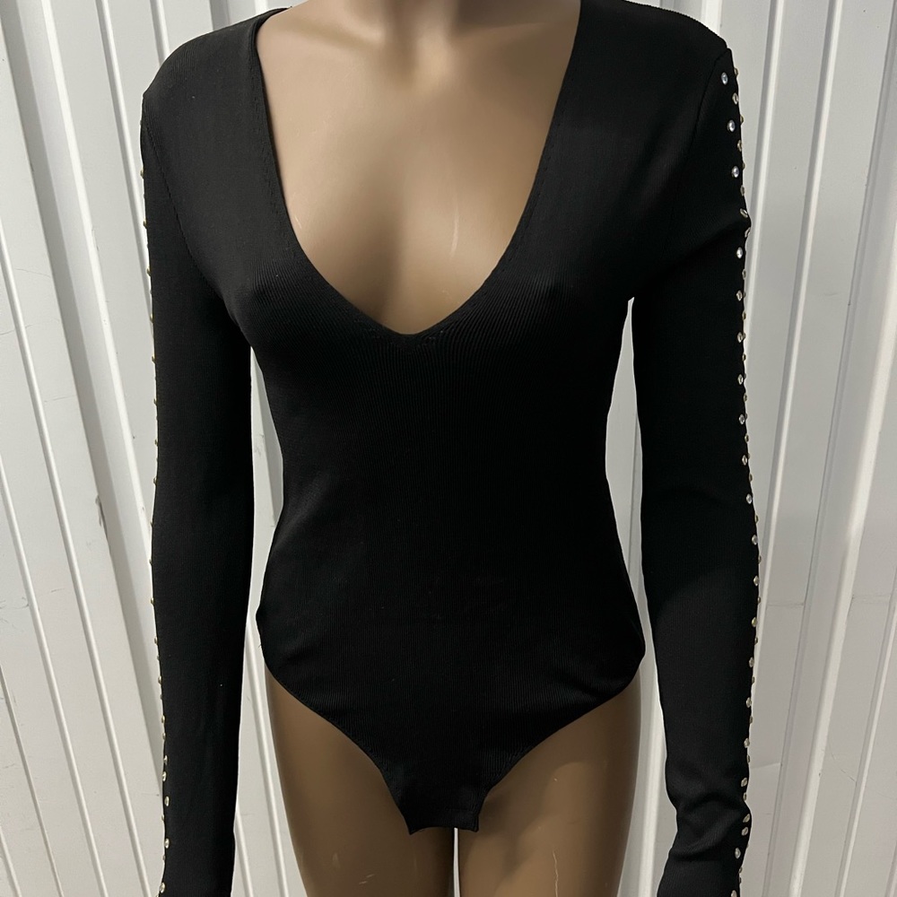 Like New Zara bodysuit with beaded sleeves